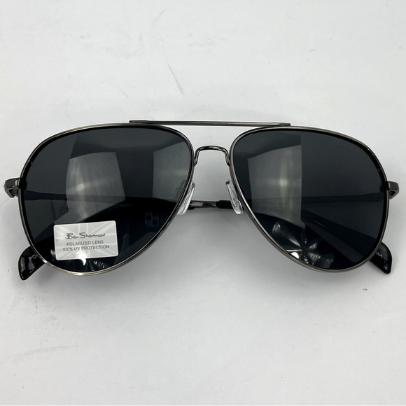 BEN SHERMAN, UNISEX POLARIZED AVIATOR METAL FRAME SUNGLASSES, 100% UV PROTECTION - Picture 16 of 16